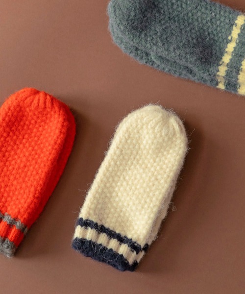 PAR ICI（パーリッシィ）の「カノコ編み ラインミトン（手袋・レディース・オレンジ/ブルー/ホワイト・FREE）」の17枚目の写真