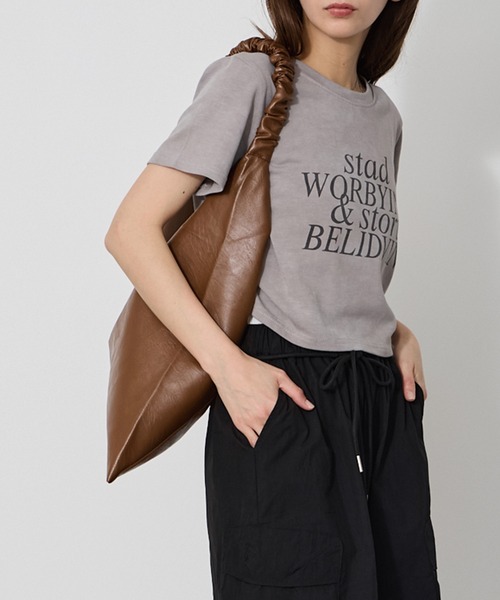 セール】Faux leather tote bag / フェイクレザー トートバッグ
