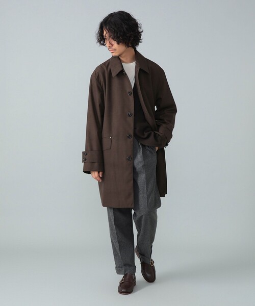 【greed international】チェック×ブラウンコート greed international】チェック×ブラウンコート