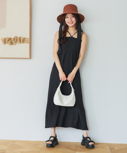 mysty woman（ミスティウーマン）の「テクスチャーキャミワンピース 497429（ワンピース・レディース・アイボリー/ブラック/その他・FREE）」の12枚目の写真