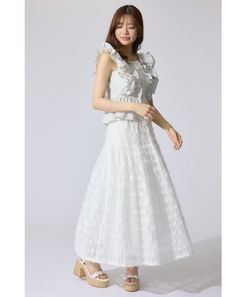 rienda（リエンダ）の「ダブルフリルブラウス 夏服 ノースリーブトップス（シャツ/ブラウス・レディース・ブラック/ブルー系その他/ホワイト系その他・FREE）」の22枚目の写真