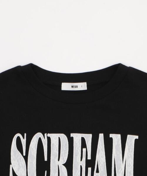 WEGO（ウィゴー）の「WEGO/ロゴレースドロストショートT（Tシャツ/カットソー・レディース・ブラック/ホワイト・FREE）」の6枚目の写真
