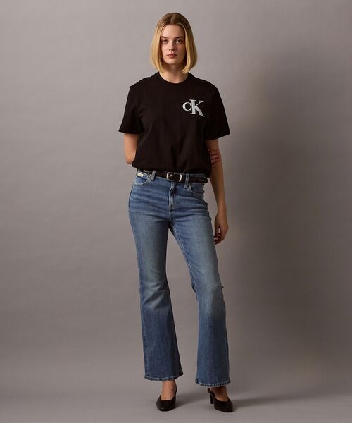 [ ] バーシティークルーネック Tシャツ ★大人気★ ユニセックス】20s バーシティ ロゴパッチ クルーネックTシャツ