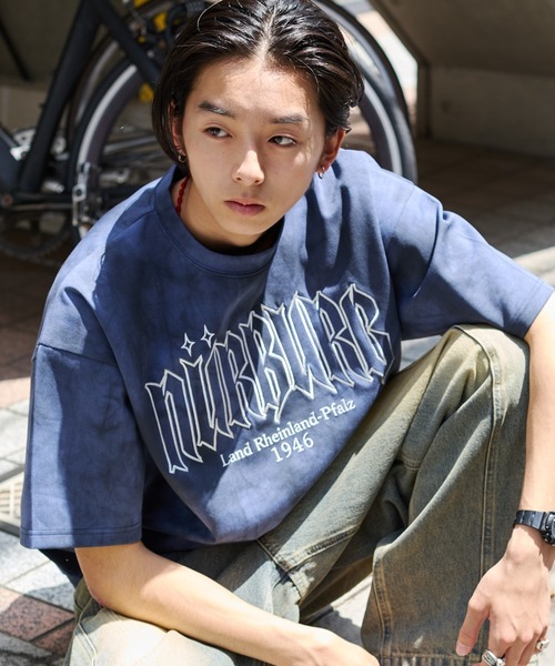 WEGO(ウィゴー)の「WEGO/スノーパターンポンチT(Tシャツ/カットソー・メンズ・ブルー/グレー・MEDIUM/LARGE)」の1枚目の写真