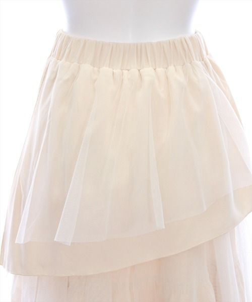 clear（クリア）の「【低身長サイズ有】チュールドッキングランダムスカート[着回し力抜群 大人 カジュアル]≪2025SS新作≫（スカート・レディース・ブラック/アイボリー・F/XS）」の10枚目の写真