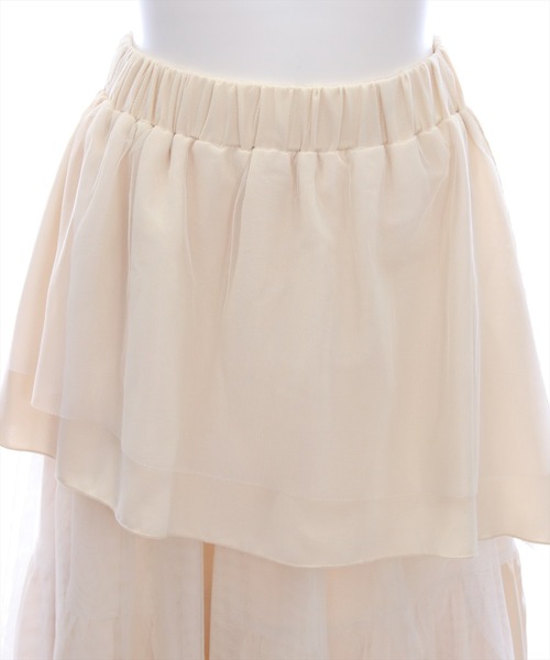 clear（クリア）の「【低身長サイズ有】チュールドッキングランダムスカート[着回し力抜群 大人 カジュアル]≪2025SS新作≫（スカート・レディース・ブラック/アイボリー・F/XS）」の13枚目の写真