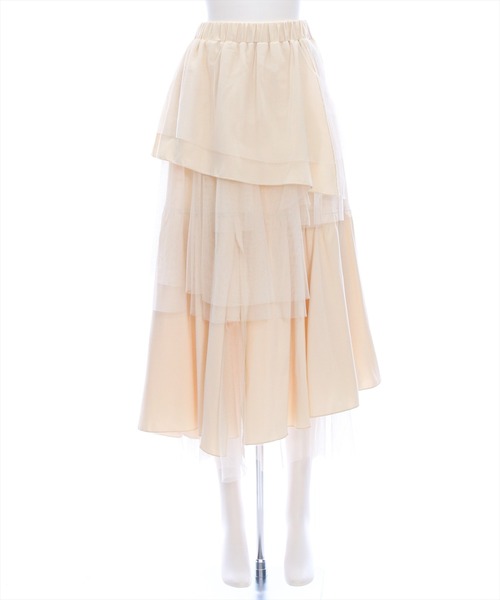clear（クリア）の「【低身長サイズ有】チュールドッキングランダムスカート[着回し力抜群 大人 カジュアル]≪2025SS新作≫（スカート・レディース・ブラック/アイボリー・F/XS）」の16枚目の写真