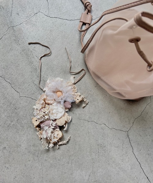 m.soeur（エムスール）の「メッシュ素材の巾着バッグ（ハンドバッグ・レディース・グレー/ピンク・FREE）」の18枚目の写真