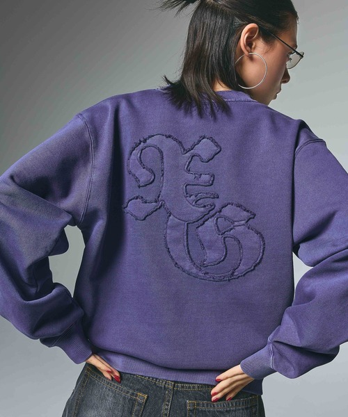 LOGO PATCH PIGMENT DYED CREWNECK SWEAT TOP（スウェット）｜X-girl