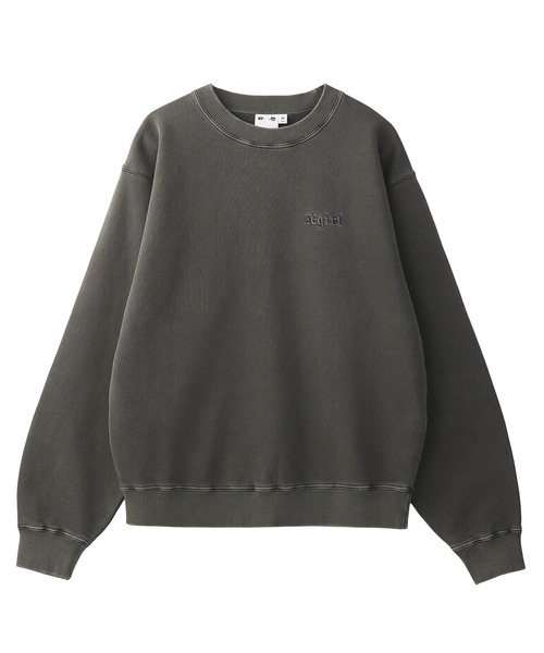 X-girl（エックスガール）の「LOGO PATCH PIGMENT DYED CREWNECK SWEAT 