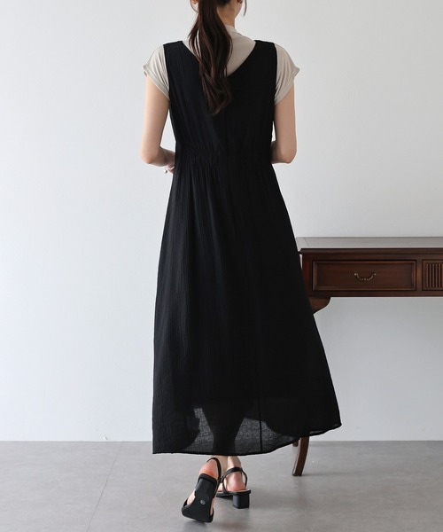 BLUEEAST（ブルーイースト）の「シアーストライプジャンスカ（ジャンパースカート・レディース・ベージュ/ブラック・MEDIUM）」の14枚目の写真