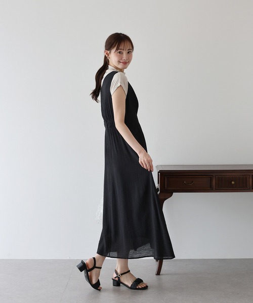 BLUEEAST（ブルーイースト）の「シアーストライプジャンスカ（ジャンパースカート・レディース・ベージュ/ブラック・MEDIUM）」の12枚目の写真