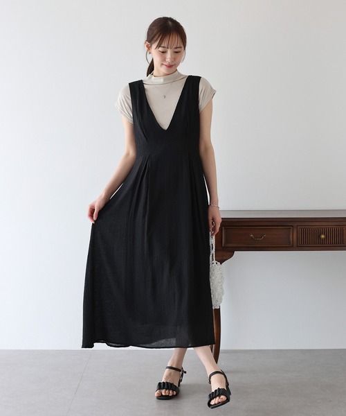 BLUEEAST（ブルーイースト）の「シアーストライプジャンスカ（ジャンパースカート・レディース・ベージュ/ブラック・MEDIUM）」の10枚目の写真