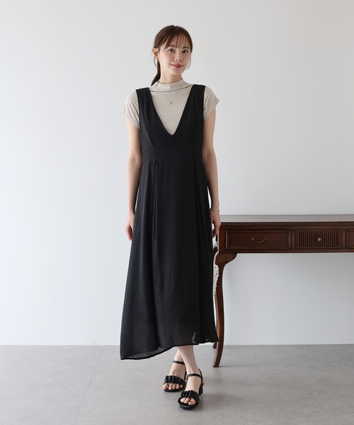 BLUEEAST（ブルーイースト）の「シアーストライプジャンスカ（ジャンパースカート・レディース・ベージュ/ブラック・MEDIUM）」の11枚目の写真