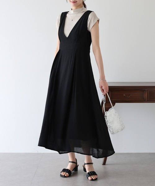 BLUEEAST（ブルーイースト）の「シアーストライプジャンスカ（ジャンパースカート・レディース・ベージュ/ブラック・MEDIUM）」の13枚目の写真