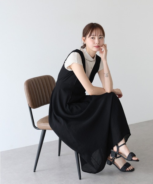 BLUEEAST（ブルーイースト）の「シアーストライプジャンスカ（ジャンパースカート・レディース・ベージュ/ブラック・MEDIUM）」の17枚目の写真