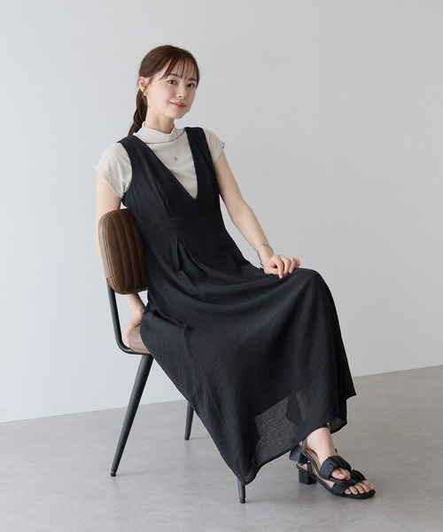 BLUEEAST（ブルーイースト）の「シアーストライプジャンスカ（ジャンパースカート・レディース・ベージュ/ブラック・MEDIUM）」の16枚目の写真