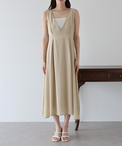 BLUEEAST（ブルーイースト）の「シアーストライプジャンスカ（ジャンパースカート・レディース・ベージュ/ブラック・MEDIUM）」の18枚目の写真