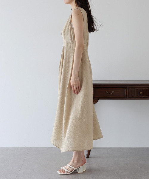 BLUEEAST（ブルーイースト）の「シアーストライプジャンスカ（ジャンパースカート・レディース・ベージュ/ブラック・MEDIUM）」の19枚目の写真