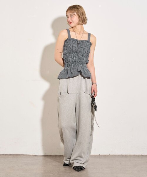 WHO'S WHO gallery（フーズフーギャラリー）の「シャーリングビスチェ（その他トップス・レディース・ブラック/ブラウン/グリーン・FREE）」の8枚目の写真