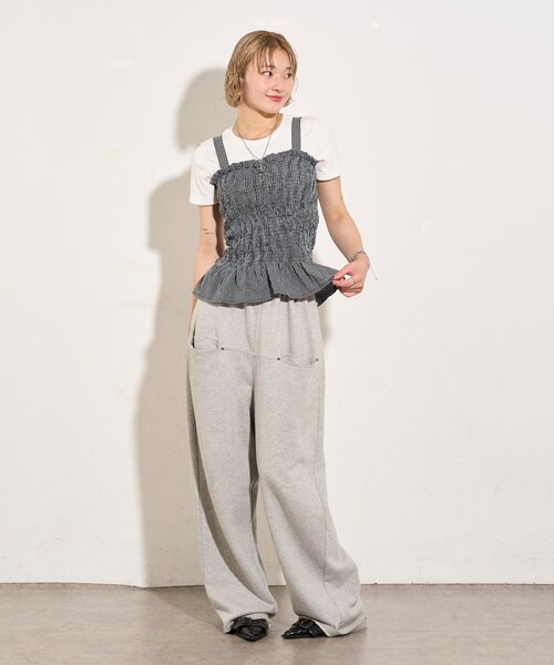 WHO'S WHO gallery（フーズフーギャラリー）の「シャーリングビスチェ（その他トップス・レディース・ブラック/ブラウン/グリーン・FREE）」の9枚目の写真