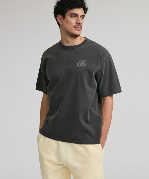 Saturdays NYC（サタデーズ ニューヨークシティ ）の「Slash Pigment Relax SS Tee（Tシャツ/カットソー・メンズ・ブラック/オフホワイト/オリーブ・L/M/S/XL/X-SMALL）」の22枚目の写真