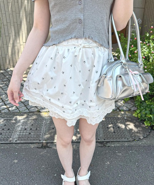 frunco(フランコ)の「【ZOZO限定】リボンレースティアードミニスカート(スカート・レディース・ホワイト/ストライプ・MEDIUM)」の11枚目の写真
