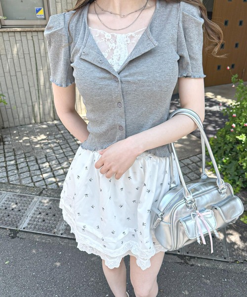 frunco(フランコ)の「【ZOZO限定】リボンレースティアードミニスカート(スカート・レディース・ホワイト/ストライプ・MEDIUM)」の13枚目の写真