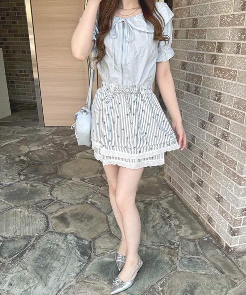 frunco(フランコ)の「【ZOZO限定】リボンレースティアードミニスカート(スカート・レディース・ホワイト/ストライプ・MEDIUM)」の22枚目の写真