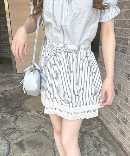 frunco(フランコ)の「【ZOZO限定】リボンレースティアードミニスカート(スカート・レディース・ホワイト/ストライプ・MEDIUM)」の20枚目の写真
