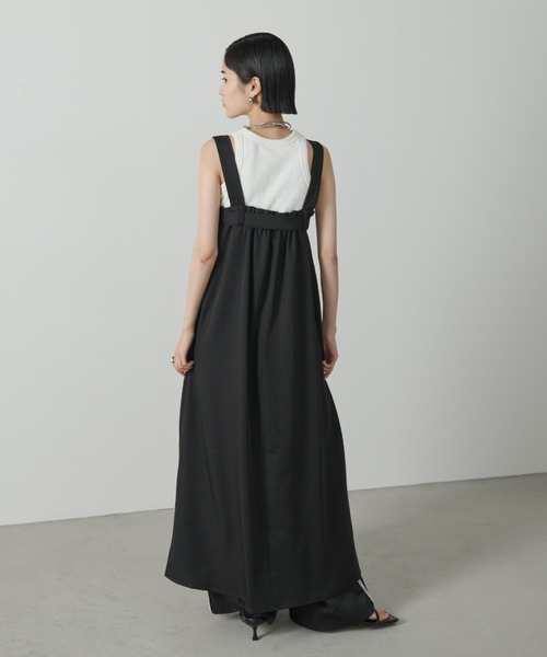 AIC.（エーアイシー）の「ベルトデザインロングジャンスカ（ジャンパースカート・レディース・ブラック/グレイッシュベージュ・FREE）」の10枚目の写真