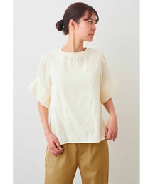 IEDIT | IEDIT フラワー柄が華やか コットンジャカード素材のふんわり袖Tブラウス(シャツ/ブラウス)