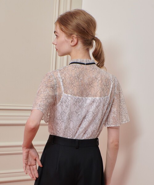 LOULOU WILLOUGHBY(ルルウィルビー)の「【LOULOU WILLOUGHBY】レースリボンフレアスリーブブラウス(シャツ/ブラウス・レディース・オフホワイト/サックスブルー/ブラック・2)」の6枚目の写真