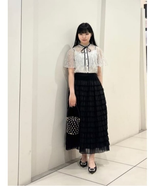 LOULOU WILLOUGHBY(ルルウィルビー)の「【LOULOU WILLOUGHBY】レースリボンフレアスリーブブラウス(シャツ/ブラウス・レディース・オフホワイト/サックスブルー/ブラック・2)」の20枚目の写真