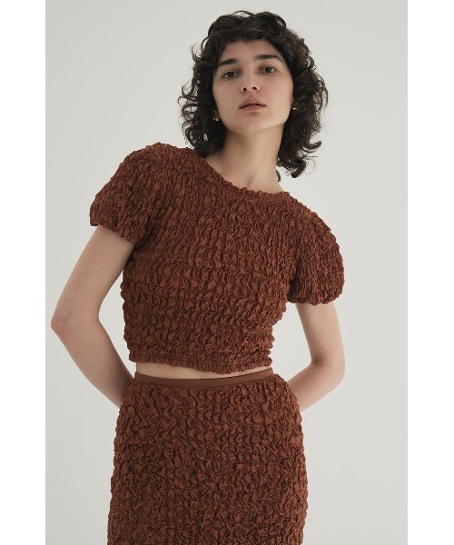 CLANE W FACE SHIRRING TOPS 18105-1252（その他トップス