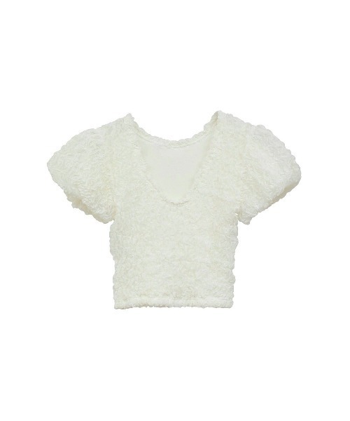 CLANE クラネ “W FACE SHIRRING CROPPED TOPS” ダブルフェイ