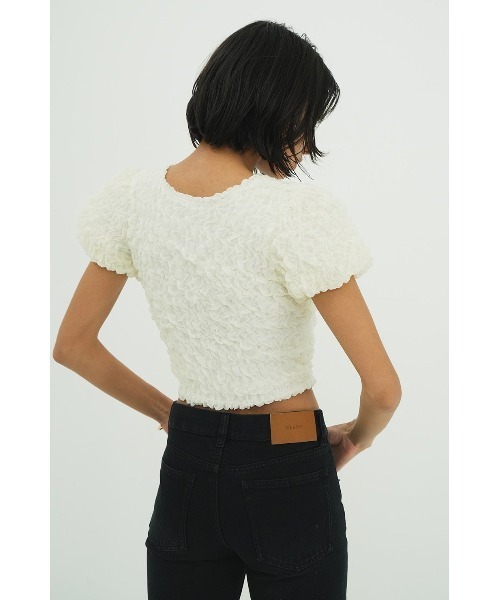 CLANE（クラネ）の「CLANE W FACE SHIRRING TOPS 18105-1252（その他トップス・レディース・ブラック/オフホワイト/ブラウン・1）」の7枚目の写真