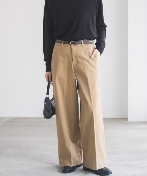 NAVY(ネイビー)の「nAvy ワイドチノパンツ(チノパンツ・レディース・ブラック/チャコール/ベージュ/カーキ・M/S/L)」の3枚目の写真