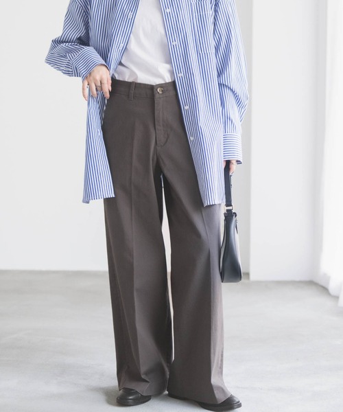 NAVY(ネイビー)の「nAvy ワイドチノパンツ(チノパンツ・レディース・ブラック/チャコール/ベージュ/カーキ・M/S/L)」の1枚目の写真