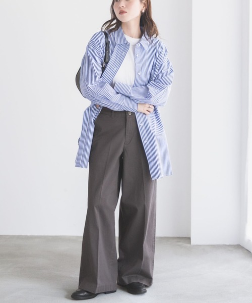 NAVY(ネイビー)の「nAvy ワイドチノパンツ(チノパンツ・レディース・ブラック/チャコール/ベージュ/カーキ・M/S/L)」の11枚目の写真