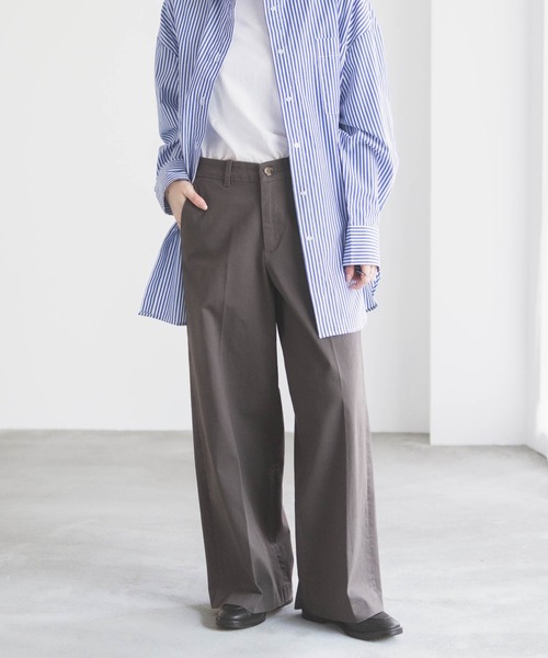 NAVY(ネイビー)の「nAvy ワイドチノパンツ(チノパンツ・レディース・ブラック/チャコール/ベージュ/カーキ・M/S/L)」の14枚目の写真