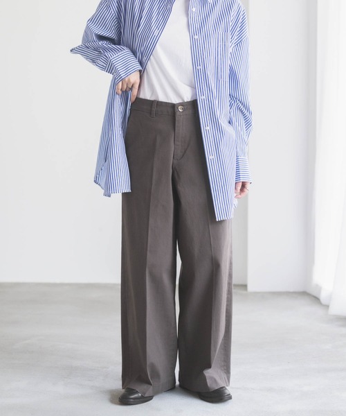 NAVY(ネイビー)の「nAvy ワイドチノパンツ(チノパンツ・レディース・ブラック/チャコール/ベージュ/カーキ・M/S/L)」の12枚目の写真