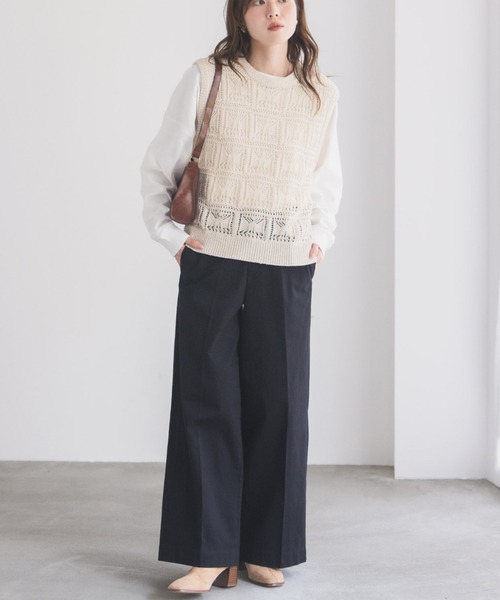 NAVY(ネイビー)の「nAvy ワイドチノパンツ(チノパンツ・レディース・ブラック/チャコール/ベージュ/カーキ・M/S/L)」の15枚目の写真