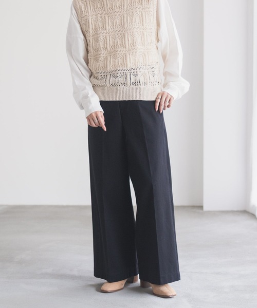 NAVY(ネイビー)の「nAvy ワイドチノパンツ(チノパンツ・レディース・ブラック/チャコール/ベージュ/カーキ・M/S/L)」の16枚目の写真