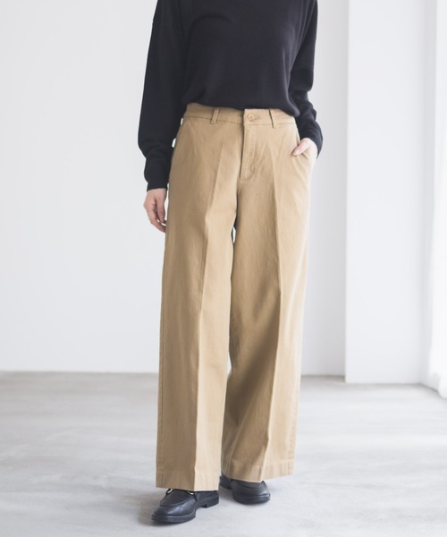 NAVY(ネイビー)の「nAvy ワイドチノパンツ(チノパンツ・レディース・ブラック/チャコール/ベージュ/カーキ・M/S/L)」の22枚目の写真