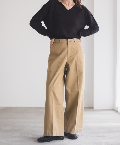 NAVY(ネイビー)の「nAvy ワイドチノパンツ(チノパンツ・レディース・ブラック/チャコール/ベージュ/カーキ・M/S/L)」の20枚目の写真