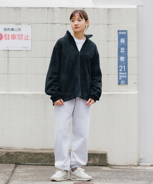 トレーナー スウェット HARRITON/ハリトン QUARTER-ZIP FLEECE PULLOVER ハーフジップ フリース レディース HARRITON/ハリトン QUARTER-ZIP FLEECE PULLOVER ハーフジップ