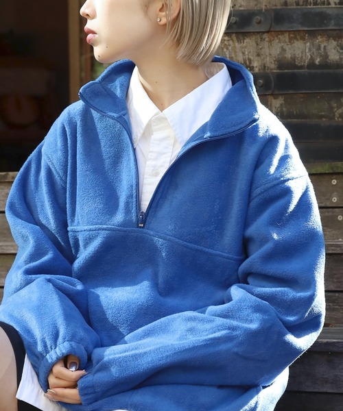 トレーナー スウェット HARRITON/ハリトン QUARTER-ZIP FLEECE PULLOVER ハーフジップ フリース レディース ROOP TOKYO トレーナー スウェット HARRITON/ハリトン QUARTER
