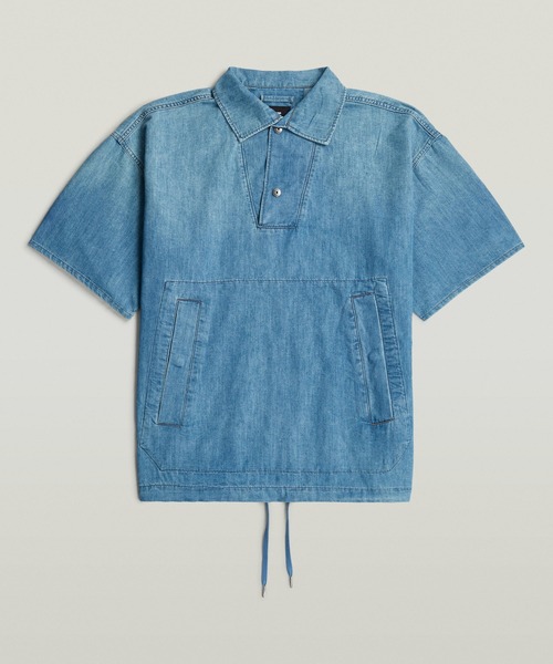 G-STAR(ジースター)の「Polo Shirt/ミリタリーディテールオーバーサイズデニムポロシャツ(シャツ/ブラウス・メンズ・インディゴブルー・MEDIUM/SMALL/X-SMALL/LARGE/X-LARGE)」の6枚目の写真