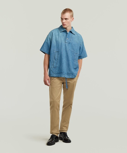 G-STAR(ジースター)の「Polo Shirt/ミリタリーディテールオーバーサイズデニムポロシャツ(シャツ/ブラウス・メンズ・インディゴブルー・MEDIUM/SMALL/X-SMALL/LARGE/X-LARGE)」の3枚目の写真